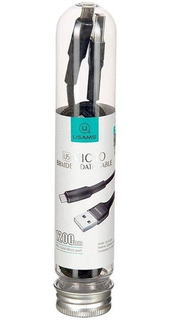 Кабель Usams US-SJ224 USB - micro USB (M/M), 1.2 м, Black (SJ224USB01)