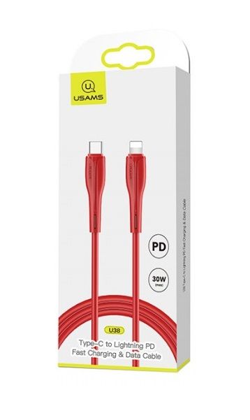 Кабель Usams US-SJ405 USB Type-C - Lightning (M/M), 1 м, Red (SJ405USB03)