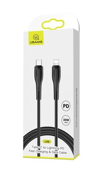 Кабель Usams US-SJ405 USB Type-C - Lightning (M/M), 1 м, Black (SJ405USB01)