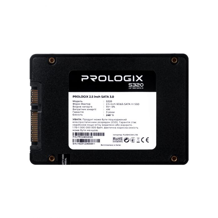 Накопичувач SSD  240GB Prologix S320 2.5" SATAIII 3D TLC (PRO240GS320)