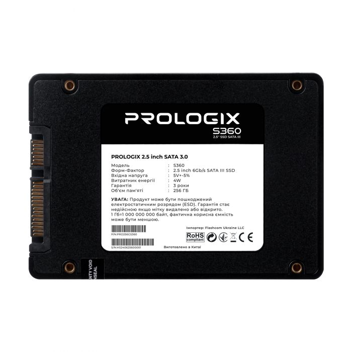 Накопичувач SSD  256GB Prologix S360 2.5" SATAIII 3D TLC (PRO256GS360)