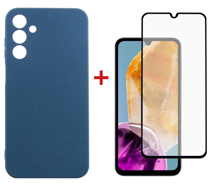 Чохол-накладка Dengos для Samsung Galaxy M15 SM-M156 Blue (DG-KM-89) + захисне скло