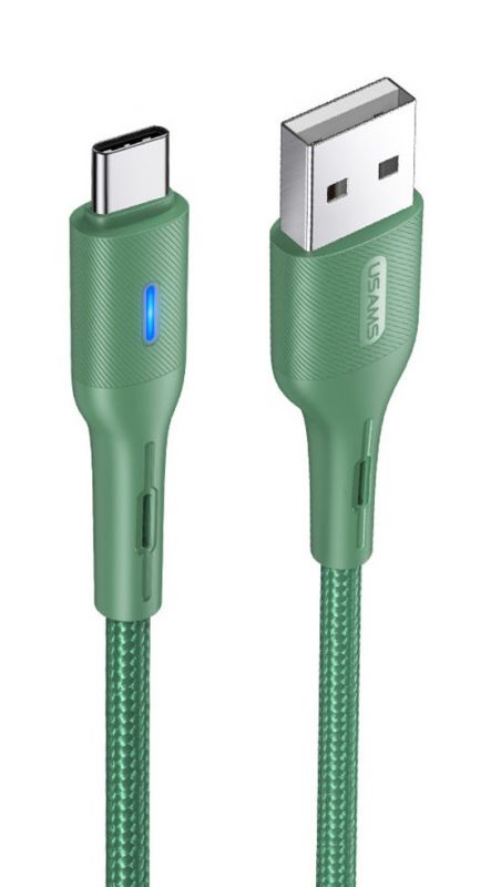 Кабель Usams US-SJ460 USB - USB Type-C, 1.2 м, Green (SJ460USB02)