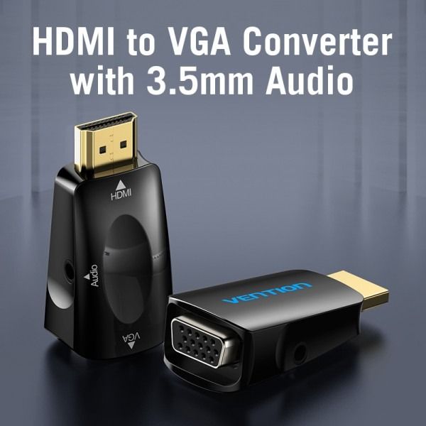Адаптер Vention HDMI - VGA+3.5 мм (M/F), Black (AIDB0)