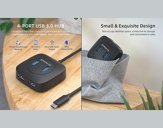 USB-хаб REAL-EL CQ-407 4 ports
