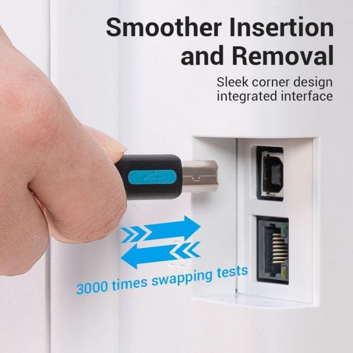 Кабель Vention USB Type-C - USB Type-B (M/M), 2 м, Black (CQUBH)