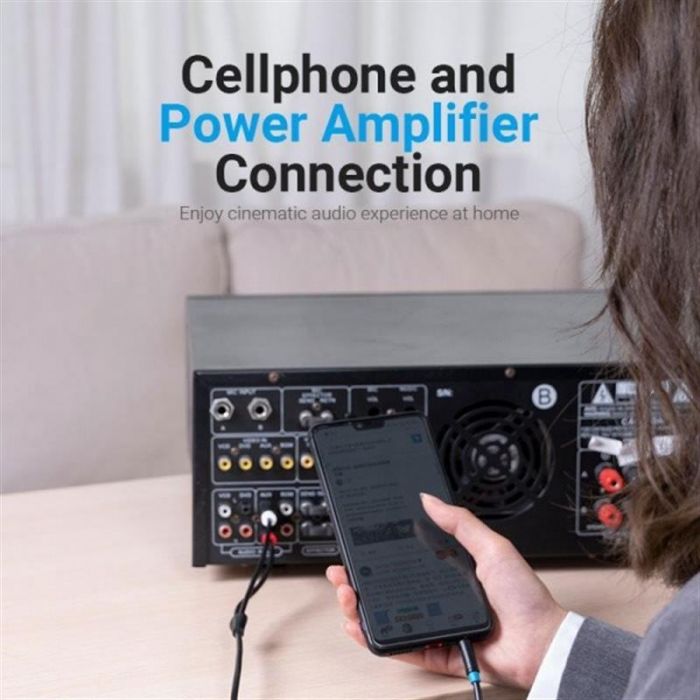 Кабель Vention 3.5 мм - 2хRCA (M/M), 0.5 м, Black (BCLBD)