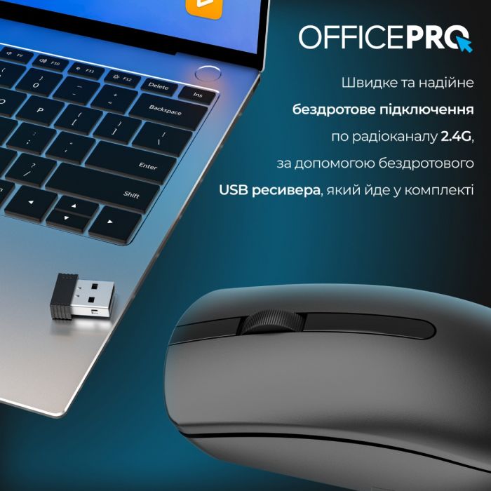 Миша бездротова OfficePro M175B Silent Click Wireless Black