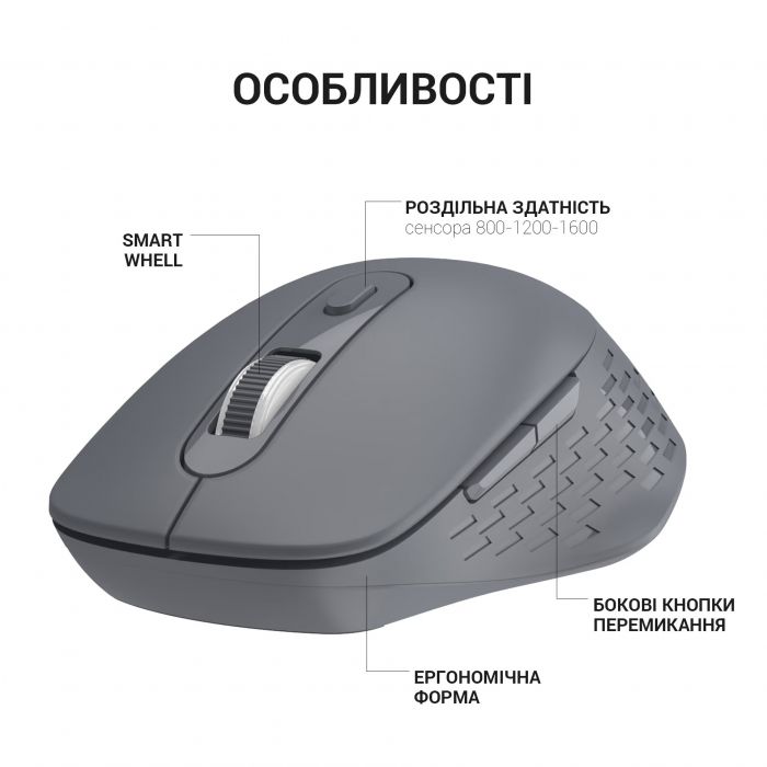 Миша бездротова OfficePro M230G Gray