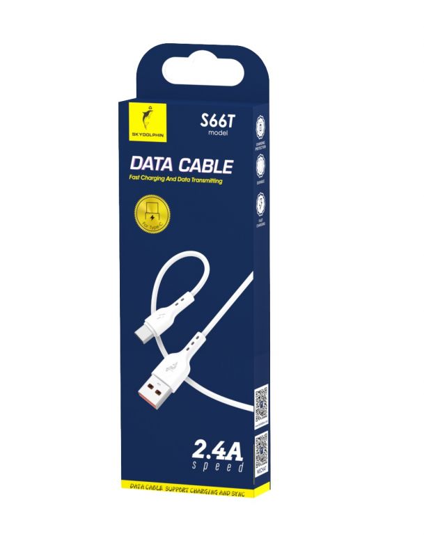 Кабель SkyDolphin S66T USB - USB Type-C (M/M), 1 м, White (SDUSB-000649)
