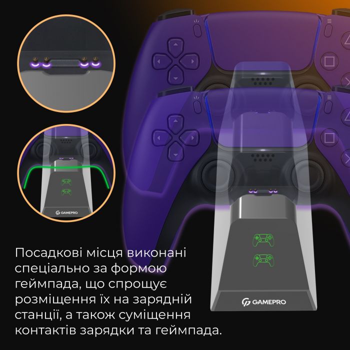 Зарядний пристрій для PS5 GamePro Black (CHS420B)