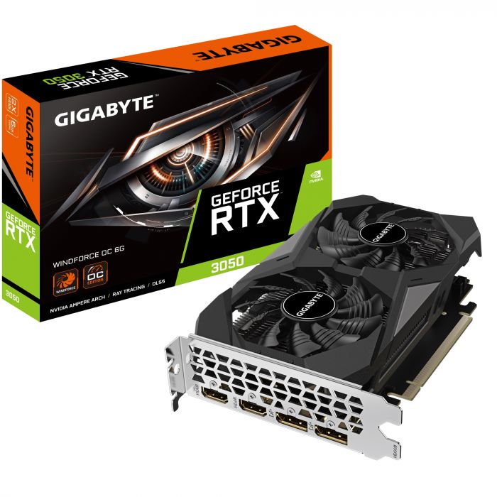 Відеокарта GF RTX 3050 6GB GDDR6 WindForce OC Gigabyte (GV-N3050WF2OC-6GD)