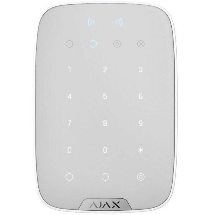 Бездротова сенсорна клавіатура Ajax KeyPad Plus white (26078.83.WH)