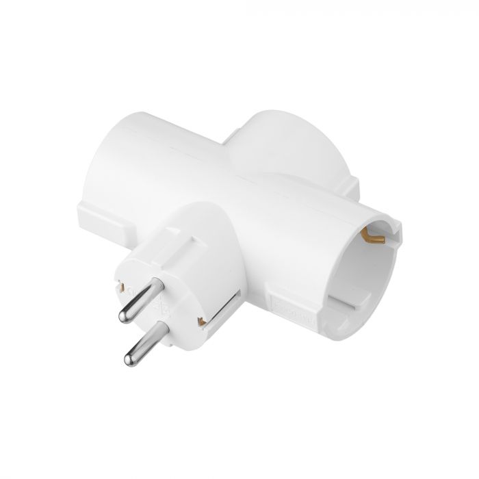 Мережевий адаптер 2E 3xТип F, 16A, білий (2E-AD0103WH)