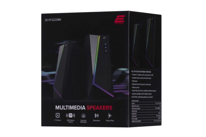 Акустична система 2E PCS233 RGB Black (2E-PCS233BK)