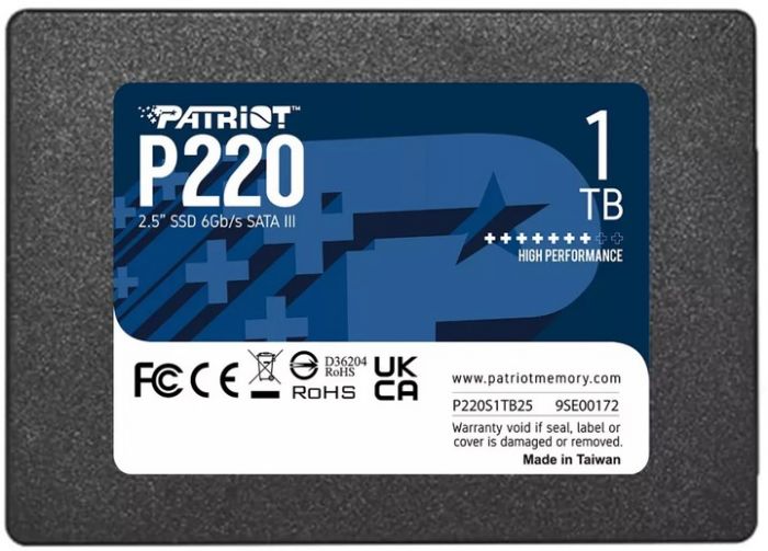 Накопичувач SSD 1TB Patriot P220 2.5" SATAIII TLC (P220S1TB25)