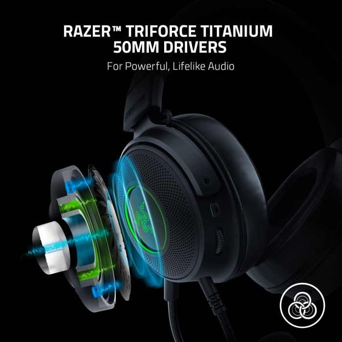 Гарнiтура Razer Kraken V3 Hypersence Black (RZ04-03770100-R3M1)