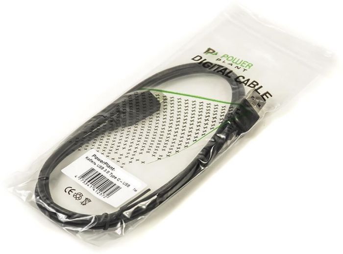 Кабель PowerPlant (CA910816) USB3.0(AM)-USB3.0 Type-C(M), 1м, Black