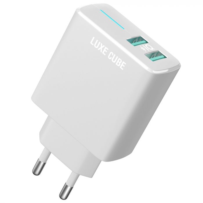 Зарядний пристрій Luxe Cube 2USB 12W Smart White (4826986900792)