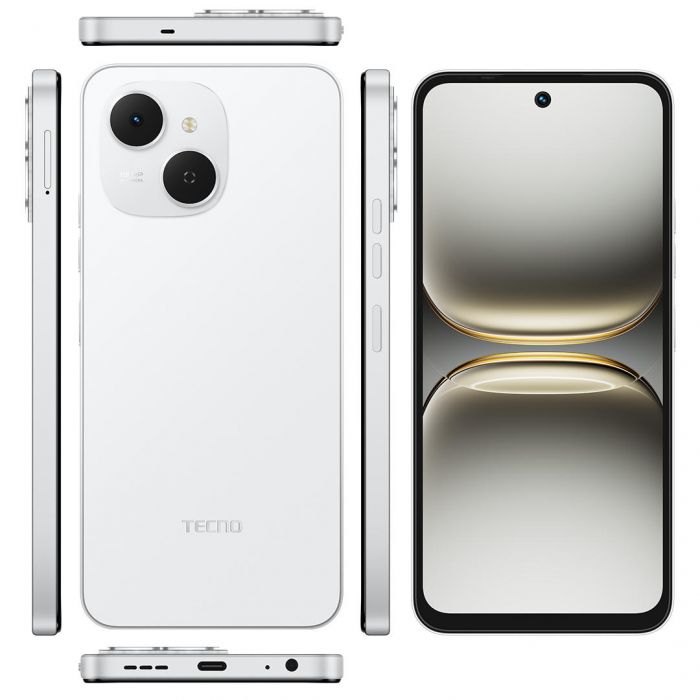 Смартфон Tecno Spark 40C (KM4k) 4/128GB Veil White (4894947093036)