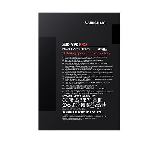 Накопичувач SSD  4ТB Samsung 990 PRO M.2 2280 PCIe 4.0 x4 NVMe V-NAND TLC (MZ-V9P4T0BW)