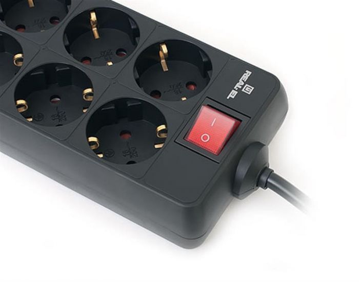 Фільтр живлення REAL-EL RS-8 Protect 1.8 м Black