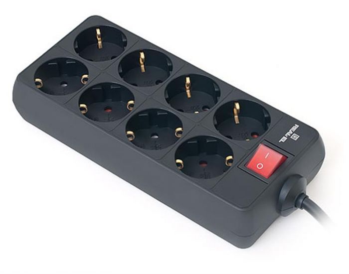 Фільтр живлення REAL-EL RS-8 Protect 1.8 м Black