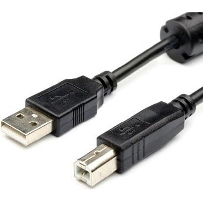 Кабель Atcom USB - USB Type-B V 2.0 (M/M), 1.5 м, ферит, чорний (5474) 