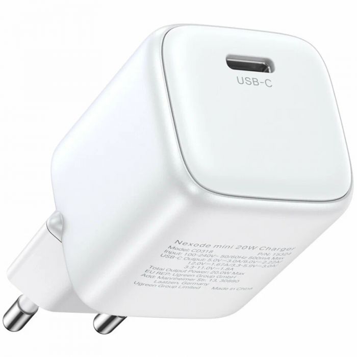 Зарядний пристрій Ugreen X512 1xUSB 20W (USB-C) White (55554)