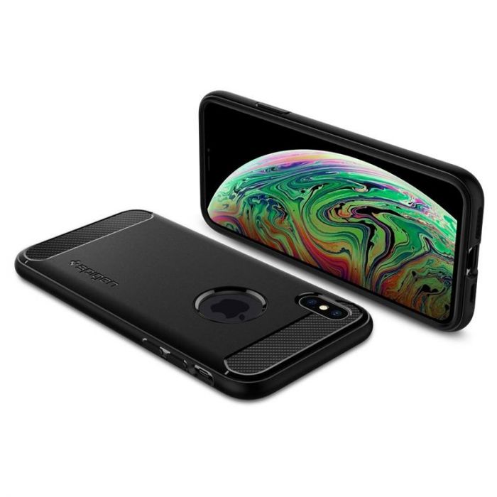 Чохол-накладка Spigen Rugged Armor для Apple iPhone XS Max Matte Black (065CS25125)