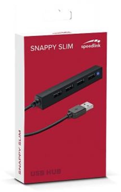 USB-хаб SpeedLink Snappy Slim 4 ports Black (SL-140000-BK)