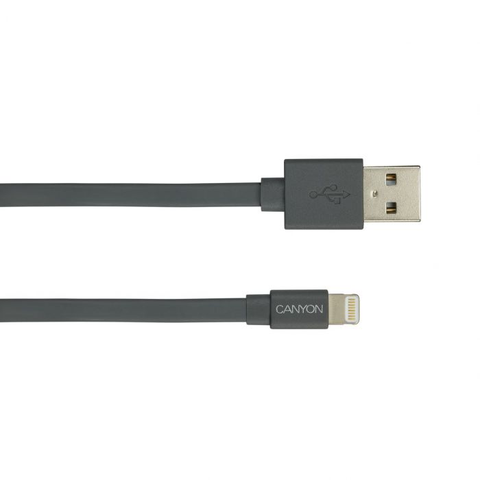 Кабель Canyon USB - Lightning (M/M) 0.96 м, Dark Grey (CNS-MFIC2DG)