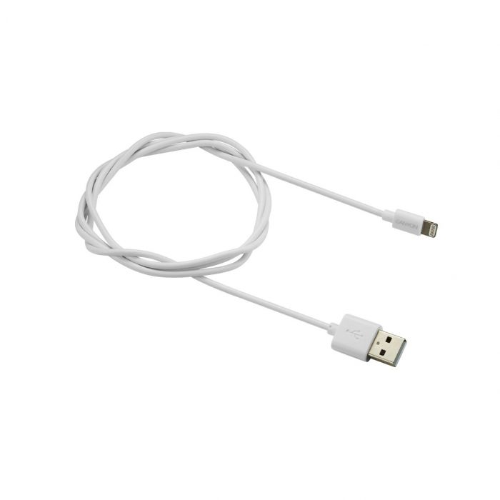 Кабель Canyon USB - Lightning (M/M) 1 м, White (CNS-MFICAB01W)