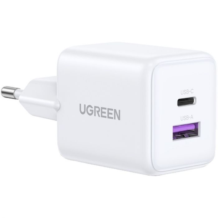 Зарядний пристрій Ugreen X516 2xUSB 30W (USB-A + USB-C) White (65015)