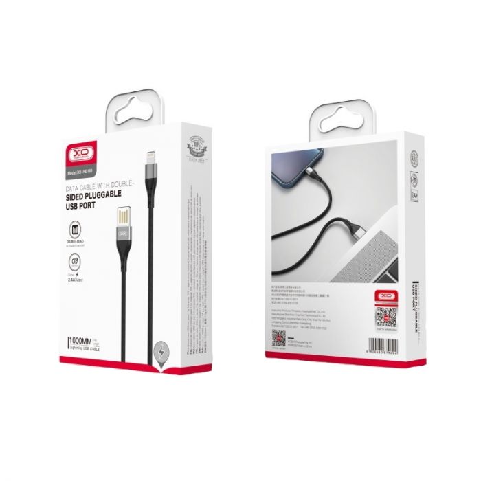 Кабель XO NB188 USB - Lightning, (M/M), 2.4A 1 м Gray (6920680879694)