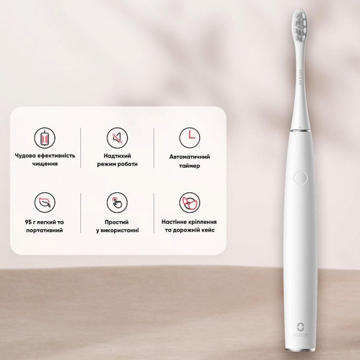 Розумна зубна електрощітка Oclean Air 2T Electric Toothbrush White (6970810552324)