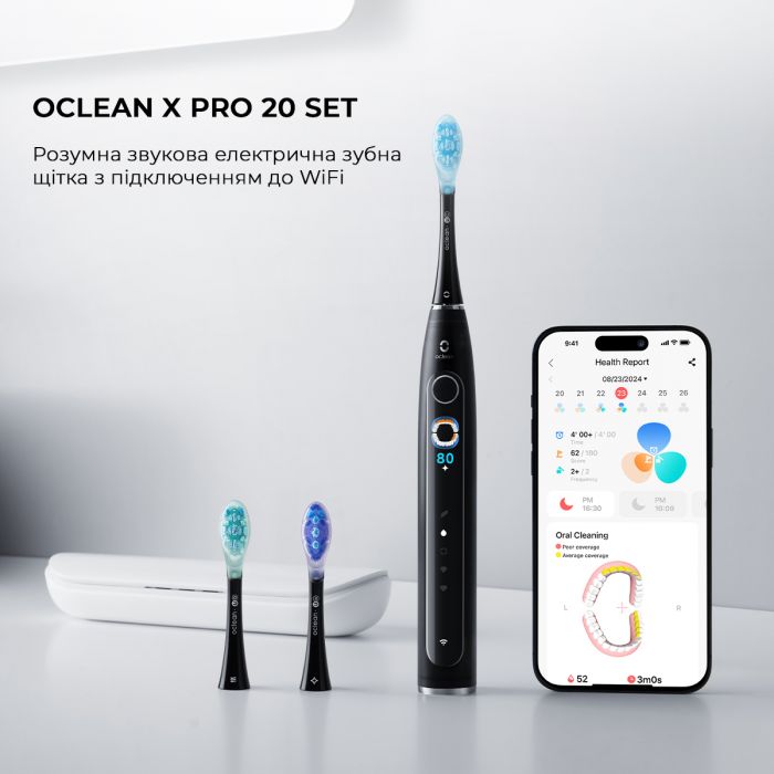 Розумна зубна електрощітка Oclean X Pro 20 Set Electric Toothbrush Green (6970810556933)