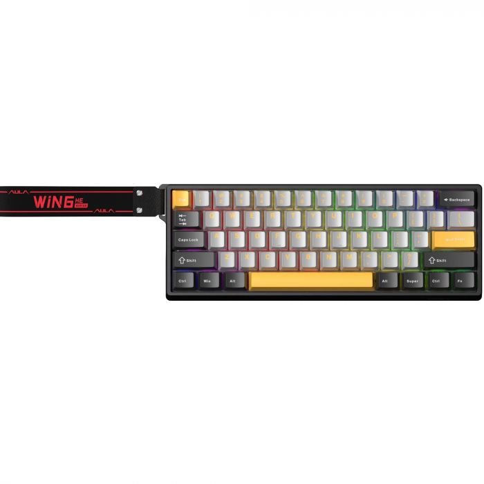 Клавіатура Aula WIN68 HE Max Magnetic Switch Black/Grey/Yellow (6978080504036)