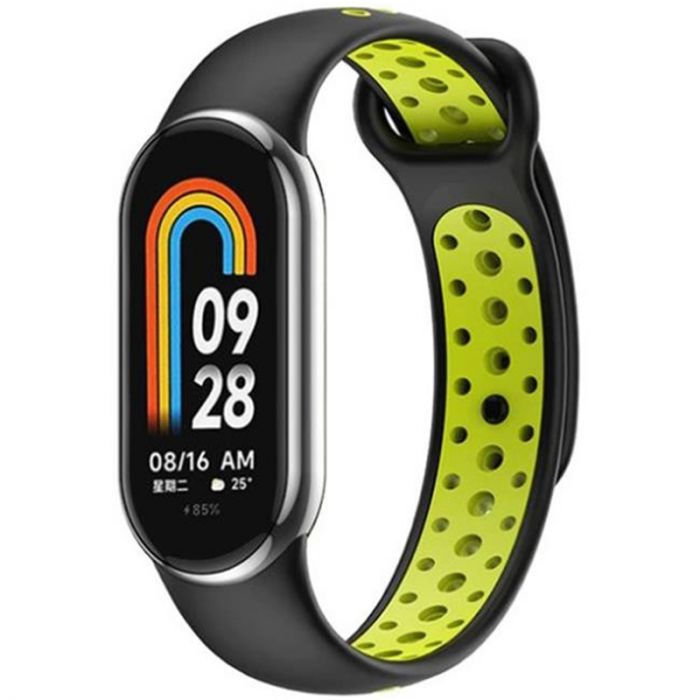 Ремінець BeCover Vents Style для Xiaomi Mi Smart Band 8 Black-Green (709416)