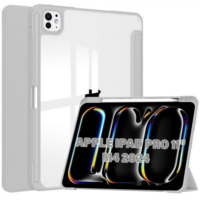 Чохол-книжка BeCover Soft Edge TPU з кріпленням Apple Pencil для Apple iPad Pro 11" M4 2024 Gray (711715)