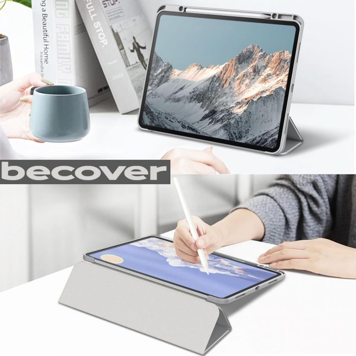Чохол-книжка BeCover Soft Edge TPU з кріпленням Apple Pencil для Apple iPad Pro 11" M4 2024 Gray (711715)