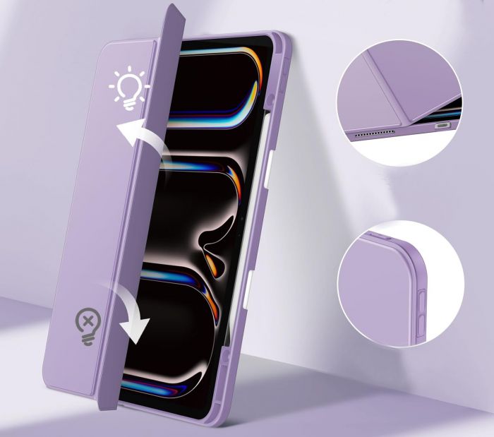 Чохол-книжка BeCover Soft Edge TPU з кріпленням Apple Pencil для Apple iPad Pro 13" M4 2024 Purple (711719)