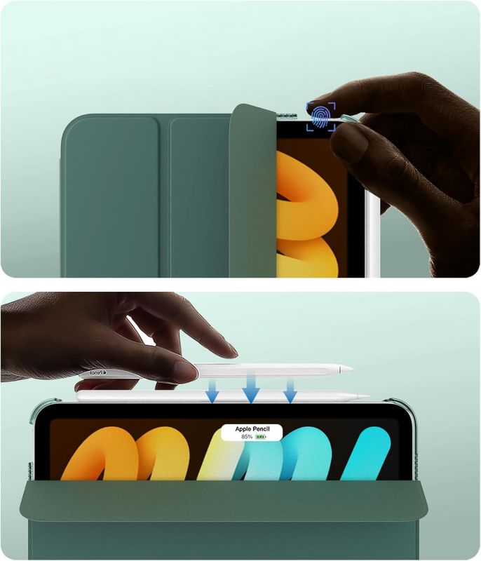 Чохол-книжка BeCover Tri Fold Hard для Apple iPad Mini 7 2024 8.3" Dark Green (712451)