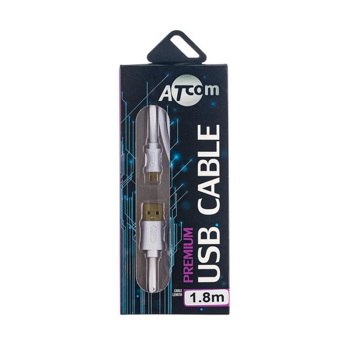 Кабель Atcom (16122) USB 2.0 AM/microUSB, 1.8м, білий