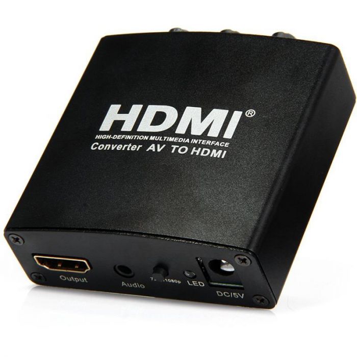 Конвертер PowerPlant (CA911479) HDCAV01 AV (3xRCA) - HDMI, чорний