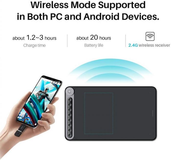 Графічний планшет Huion Inspiroy Dial Q620M + рукавичка