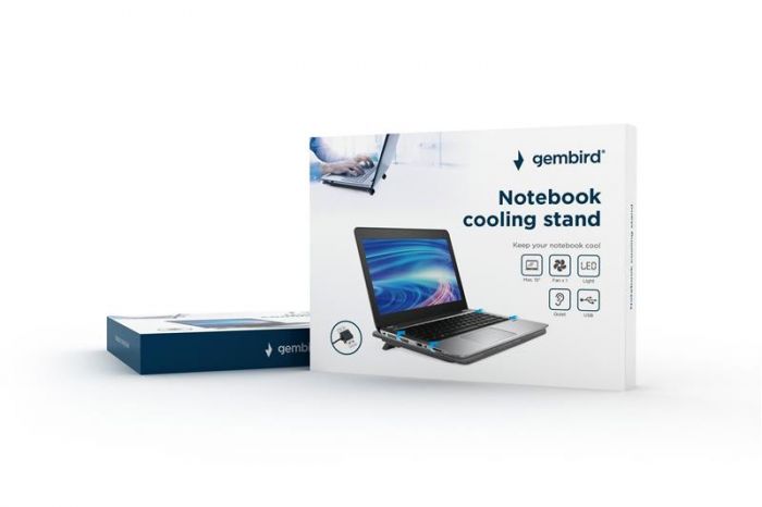 Охолоджуюча підставка для ноутбука Gembird NBS-1F15-04 Black 15.6"