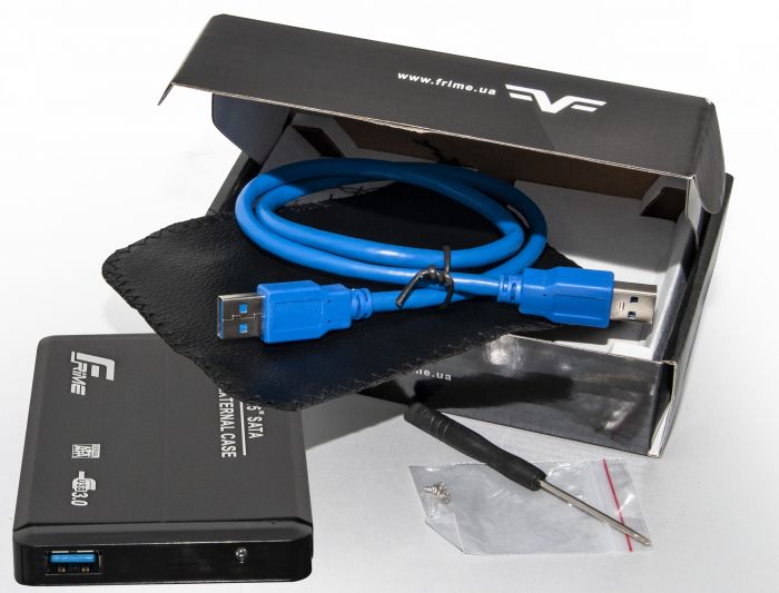 Зовнішня кишеня Frime SATA HDD/SSD 2.5", USB 3.0, Metal, Black (FHE20.25U30)