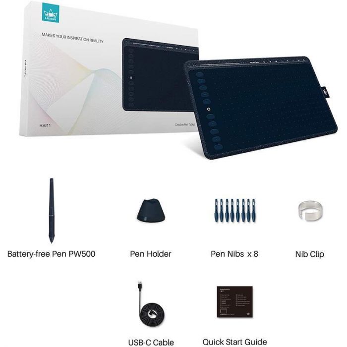Графічний планшет Huion HS611 + рукавичка
