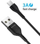 Кабель Grand-X USB - USB Type-C, Cu, 3 A, Fast Сharge, 1 м, Black (PC-03B)